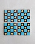 Mika Ceramic Coasters in Seafoam Stars