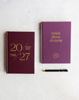 2027 Plan & Dream Set in Merlot: planner, notebook and Luxe Pen