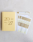 2027 Plan & Shine Set in Sunshine: planner, sticker pack and Luxe Pen