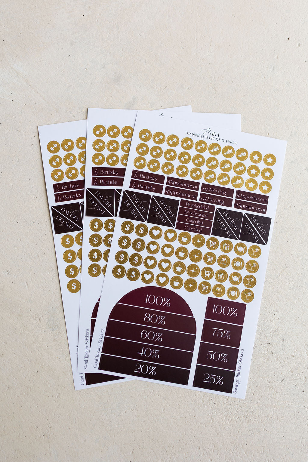 Personal Planner Ultimate Sticker Pack in Merlot