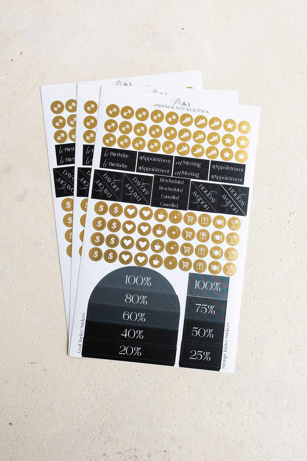 Personal Planner Ultimate Sticker Pack in Black