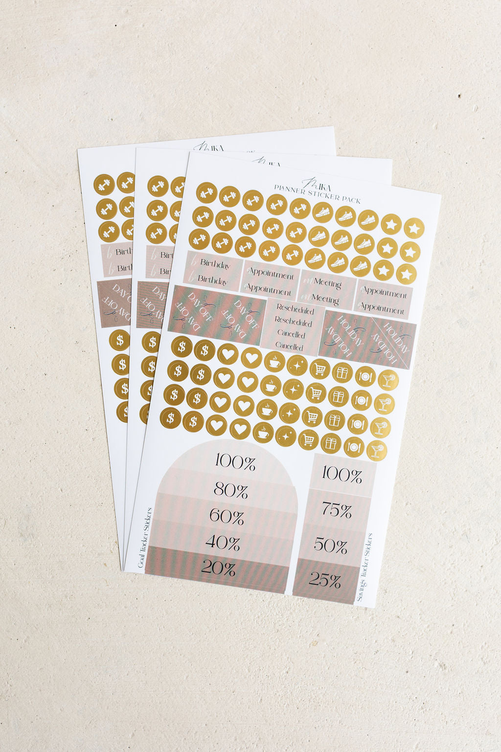 Personal Planner Ultimate Sticker Pack in Beige