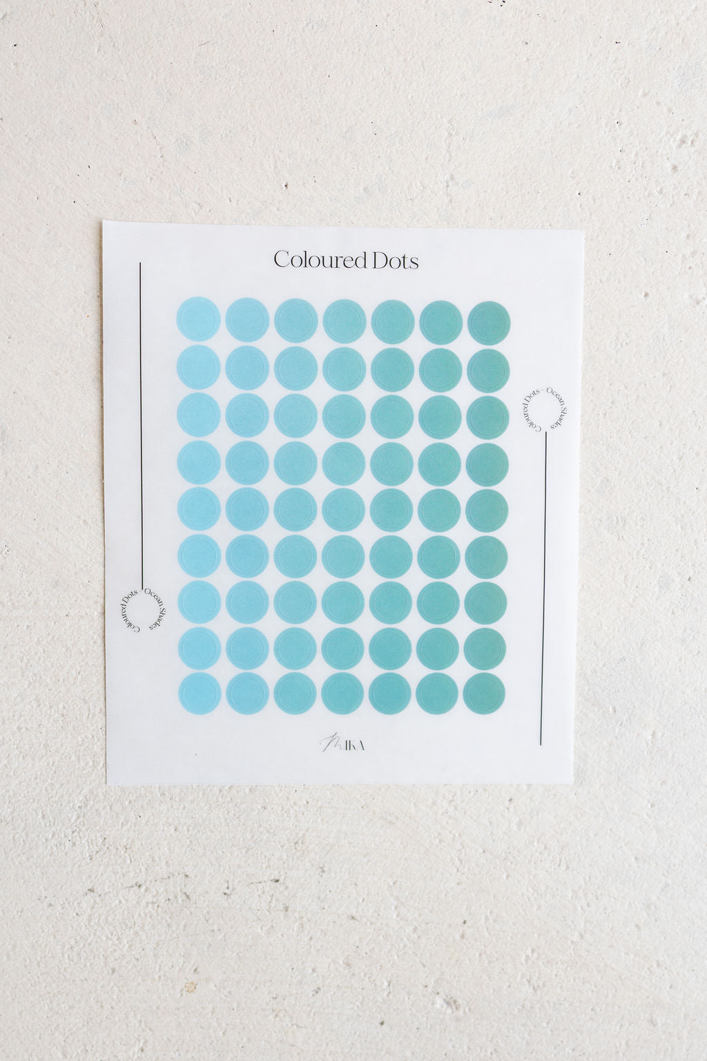Transparent Dot Stickers in Shades of the Ocean