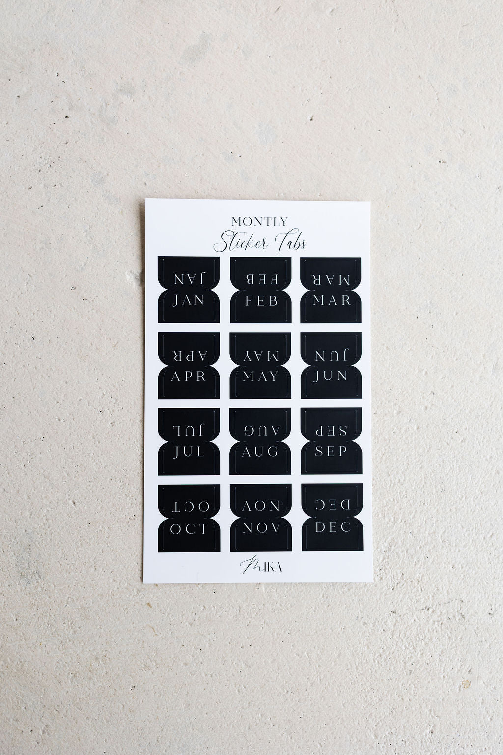Monthly Tab Stickers sheet