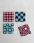 Mika Ceramic Coasters mixed set, one of each design