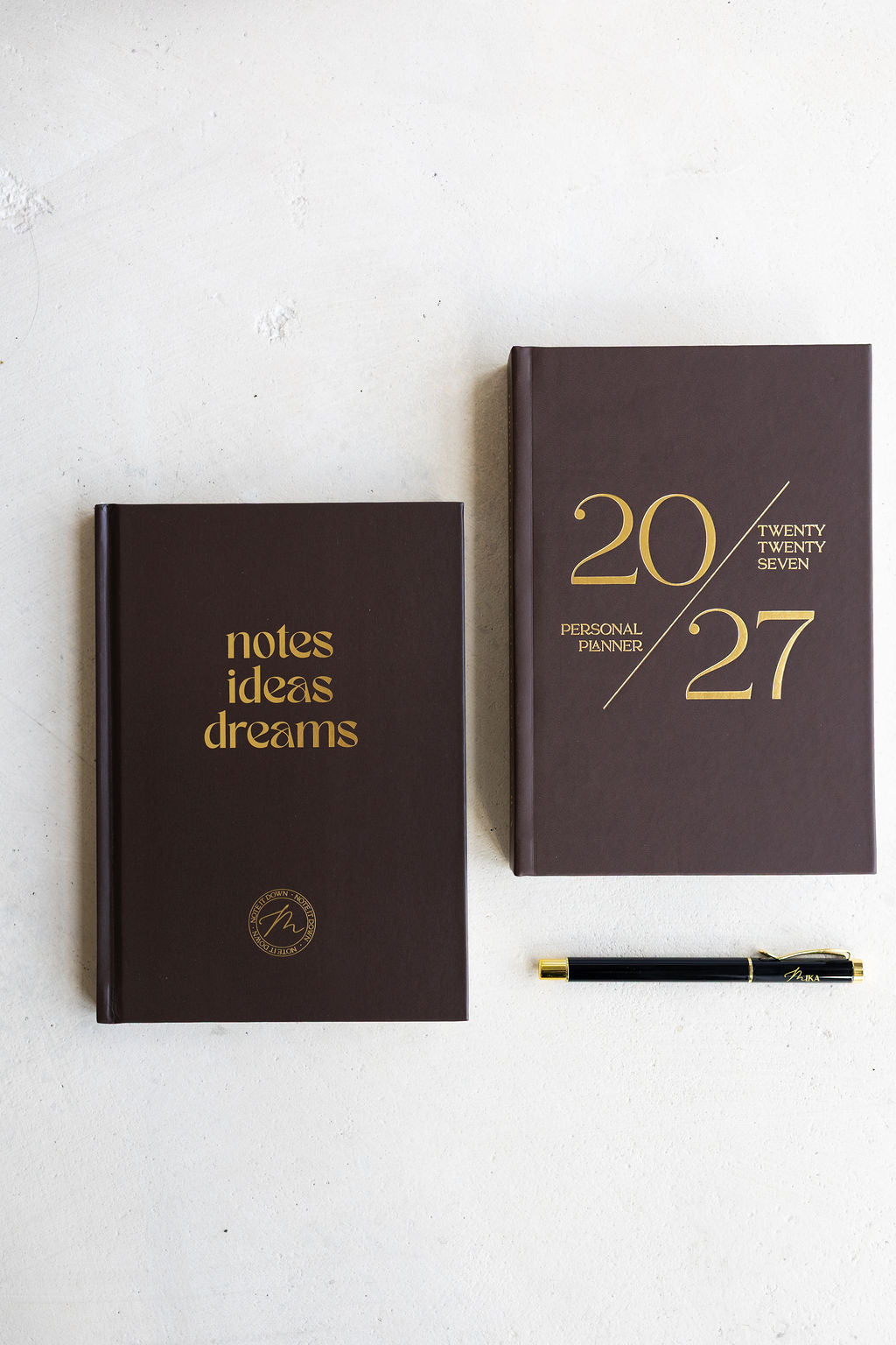 2027 Plan & Dream Set in Truffle: planner, notebook and Luxe Pen