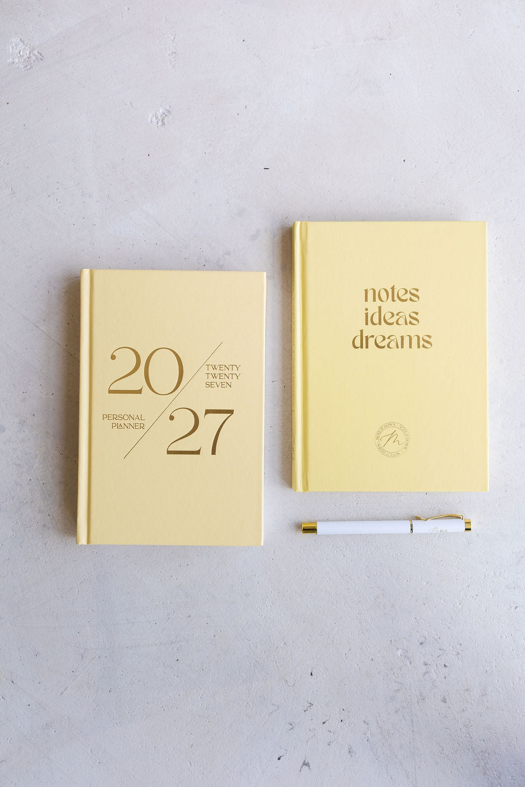 2027 Plan & Dream Set in Sunshine: planner, notebook and Luxe Pen