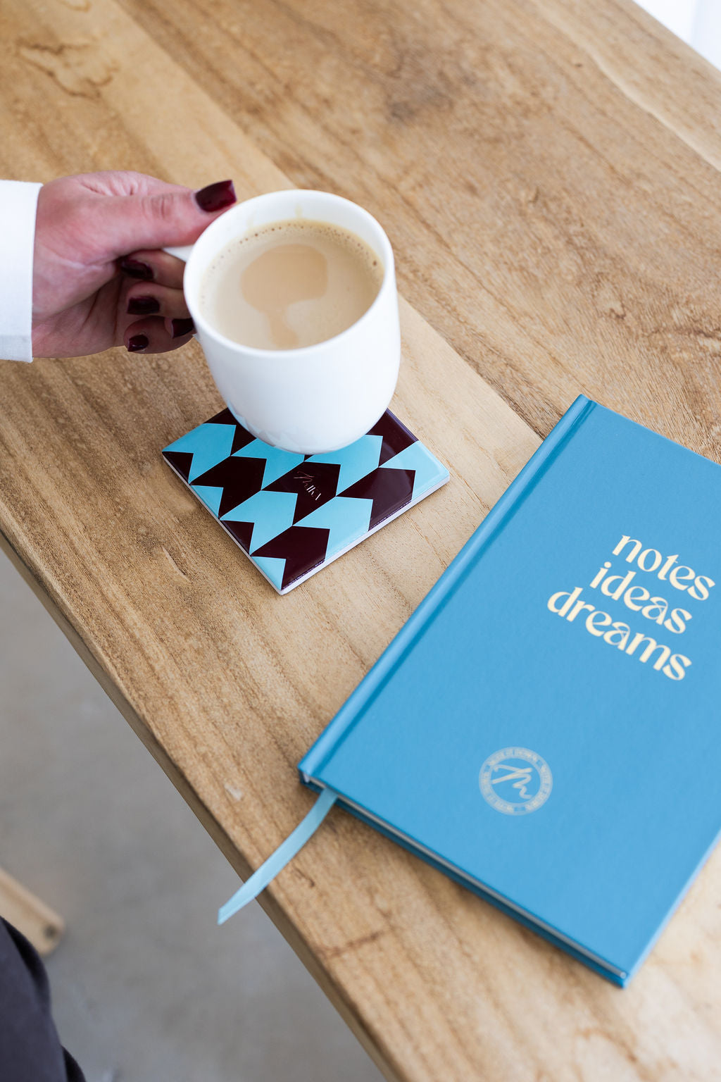 Mika Ceramic Coaster in use on a desk