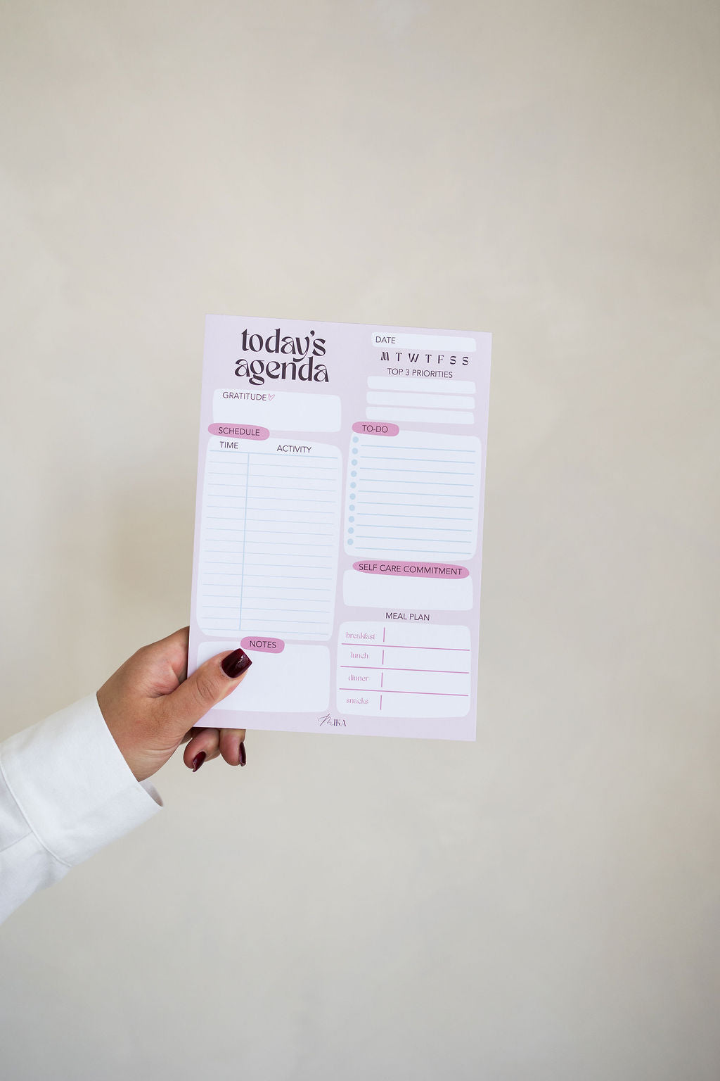 Daily Agenda Notepad – Mika Planners