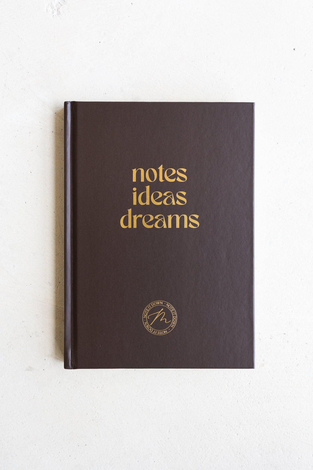 Notes Ideas Dreams A5 Notebook in Truffle